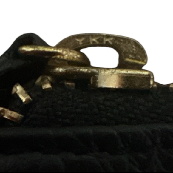 LODIS CLUTCH Wristlet Purse, Black Leather Zipper Pouch Wallet Designer - Picture 7 of 8